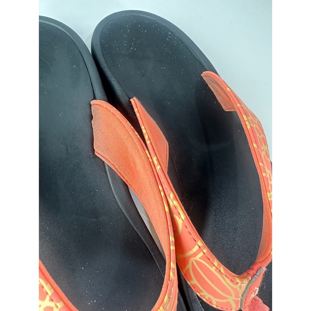 OluKai Ohana Flip Flop Sandals Orange Yellow 20110 Water Resist Women's Size 11 - Picture 5 of 16